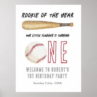 Neulinge der Baseball 1. Geburtstagsfeier Poster