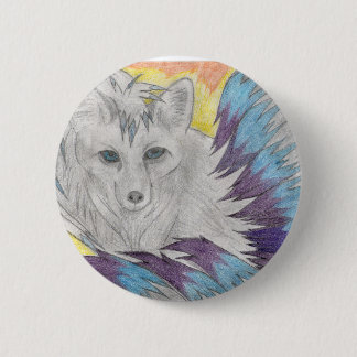 Neun angebundener Fuchs - Fantasiezeichnen Button
