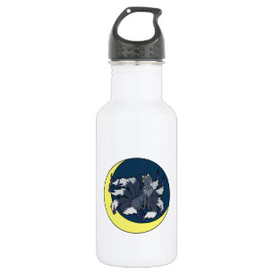 Neun angebundener Silberfuchs (Kitsune) Trinkflasche