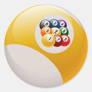 NEUN BALL-GESTELL-BILLARD-BALL RUNDER AUFKLEBER