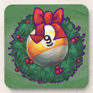 Neun Ball im Kraut auf Grün Untersetzer