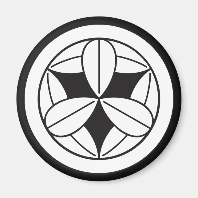 Neun Bambus-Blätter im Kreis Magnet (Vorne)