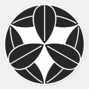 Neun Bambusblätter Runder Aufkleber