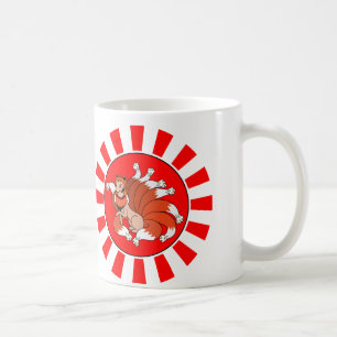 Neun banden roten Fox an (Kitsune) Kaffeetasse