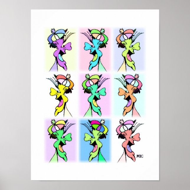 Neun bunte alberne Gesichtsprofile: Poster (Vorne)