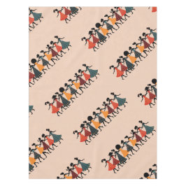 Neun Damen tanzen Stencil Retro Stil 4 Tischdecke