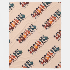 Neun Damen tanzen Stencil Retro Style 3 Fleecedecke