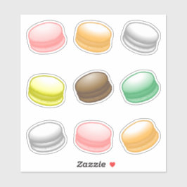 Neun empfindliche Macarons Aufkleber
