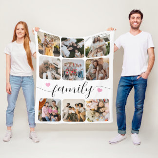 Neun-Familienfoto-Andenken-Geschenkset Fleecedecke