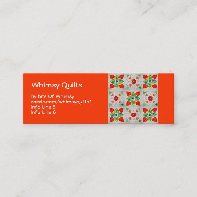 Neun Flecken-Herz-Steppdecke Mini Visitenkarte (Vorderseite)