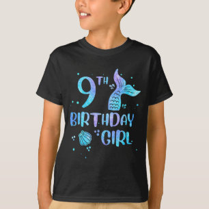 Neun Geburtstag Mädchen Meerjungfrau 9. Kleinkinde T-Shirt