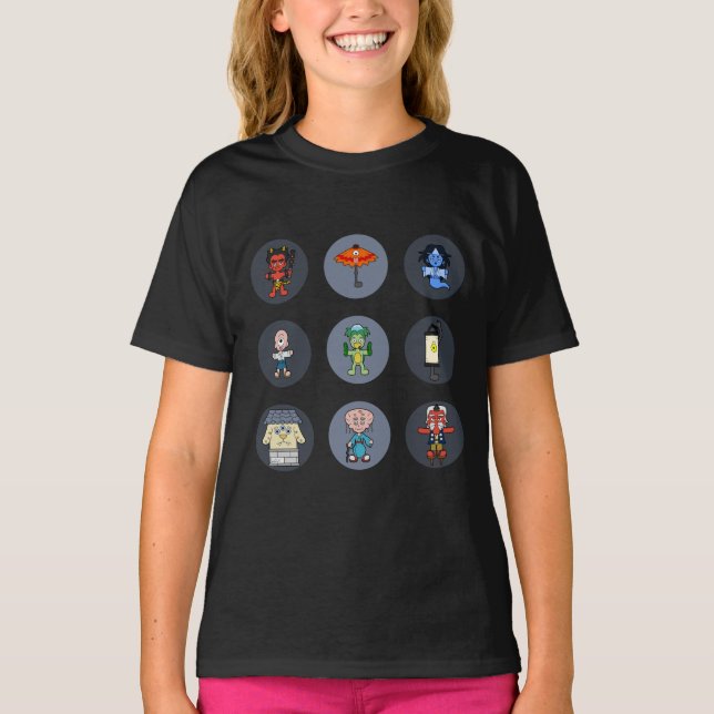 Neun japanische Yokai-Monster T-Shirt (Vorderseite)