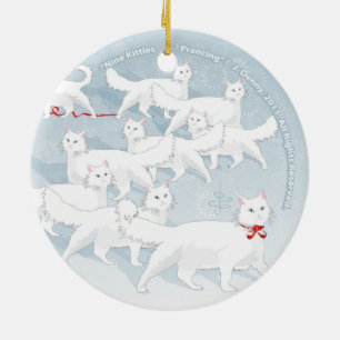 Neun Kätzchen... zweiseitig Keramik Ornament