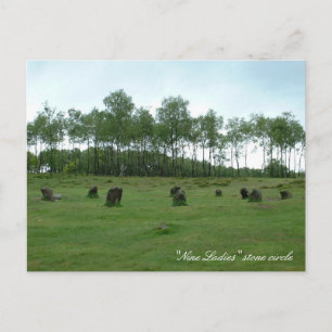 Neun Ladys Stone Circle, England, antikes Großbrit Postkarte