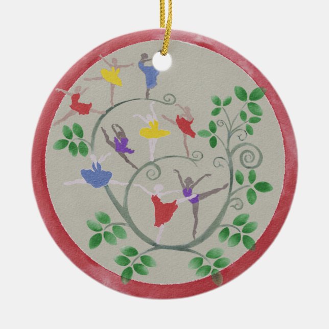 Neun Ladys tanzen Weihnachtsschmuck (Vorne)