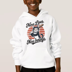 Neun Leben Neun Innings Baseball-Katze Hoodie