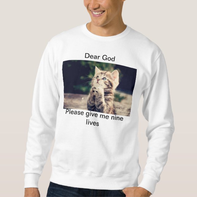 Neun Lebens-langes Hülsen-T-Shirt Sweatshirt (Vorderseite)