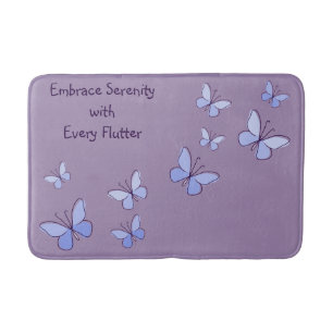 Neun Lila blaue Schmetterlinge Violet Badematte
