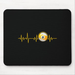Neun LL Pool Herzschlag Abbau Billard Snooker Pool Mousepad