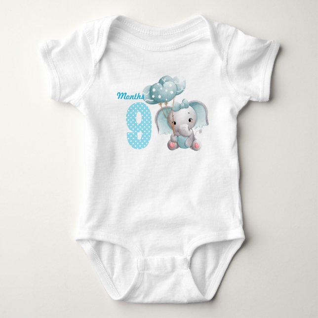 Neun Monate Baby-Bodysuit Baby Strampler (Vorderseite)