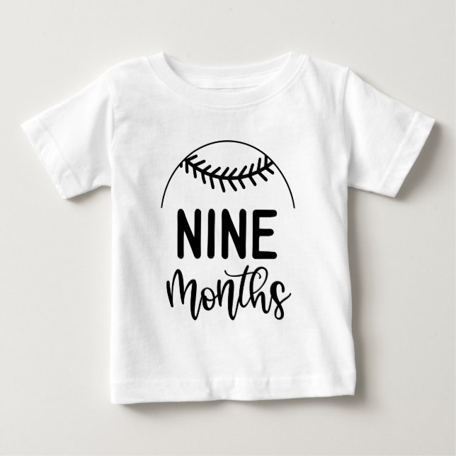 Neun Monate Baseball Baby Milestone - T-shirt (Vorderseite)