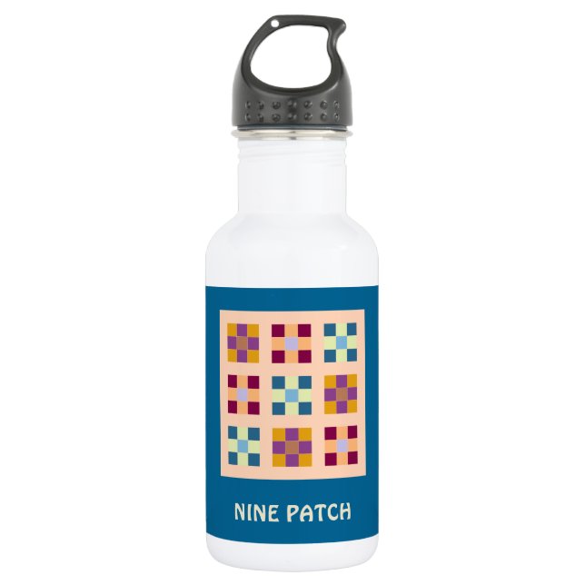 Neun Patch2 18 Unze-Wasser-Flasche Trinkflasche (Vorderseite)