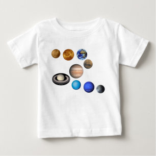 Neun Planeten im Sonnensystem. Merkur, Venus, Baby T-shirt