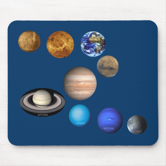 Neun Planeten im Sonnensystem Mousepad (Vorne)