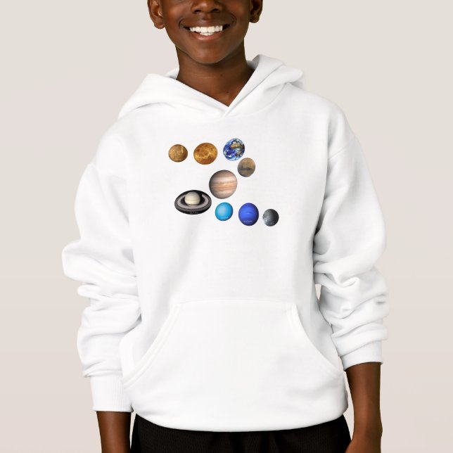 Neun Planeten im Sonnensystem. Quecksilber, Venus, Hoodie (Vorderseite)