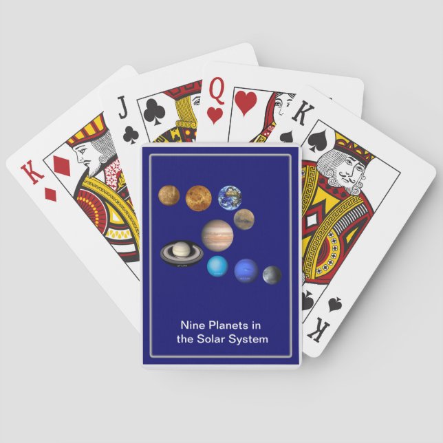 Neun Planeten im Sonnensystem Spielkarten (Rückseite)