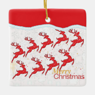 Neun Rentiers Ornaments Keramikornament