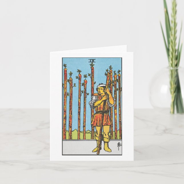 Neun Ruder - Rider Waite Smith Tarot Karte (Vorderseite)