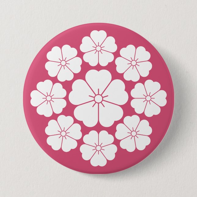 Neun-Sterne-Kirschblüten Button (Vorderseite)