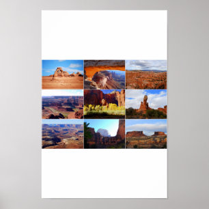 Neun Utah-Sehenswürdigkeiten Poster