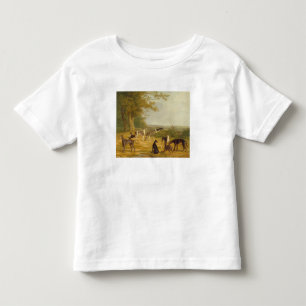 Neun Windhunde in einer Landschaft (Öl auf Kleinkind T-shirt