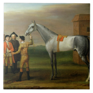 Neunauge, mit seinem Inhaber, Sir William Morgan, Fliese