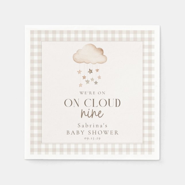 Neuner neutrale Babydusche Napkins in Cloud Serviette (Vorderseite)