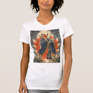 Neunschwänziger Kitsune-Fuchs Japanische Mytholo T-Shirt