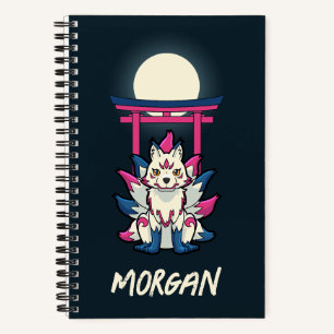 Neuntails Kitsune - Japanischer Fox Personalisiert Notizbuch