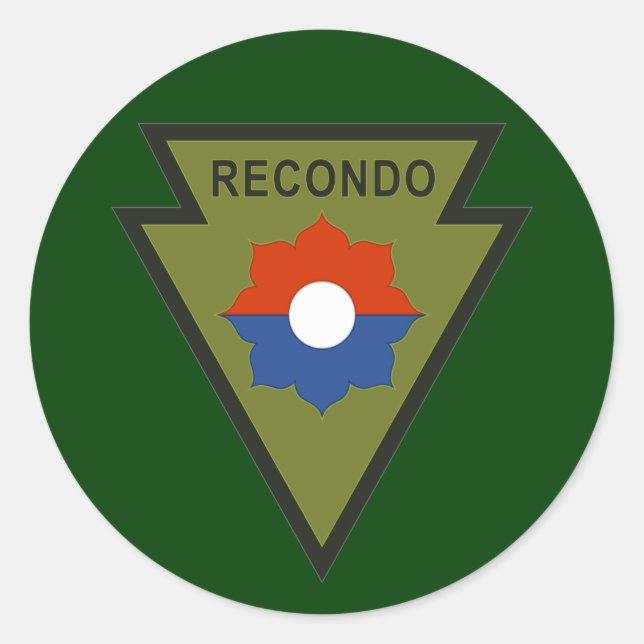 Neunte Infanterieabteilung Recondo-Taschenpflaster Runder Aufkleber (Vorderseite)
