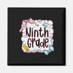 Neunte Klasse Zurück zur Schule Für Mädchen Rosa N Magnet