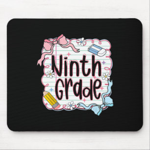Neunte Klasse Zurück zur Schule Für Mädchen Rosa N Mousepad
