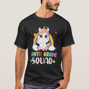 Neunter Grade Squad Einhorn zurück zu Schulmädchen T-Shirt