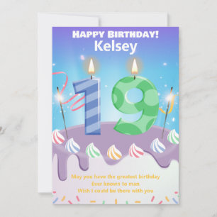 Neunzehnjährige Happy Birthday Card