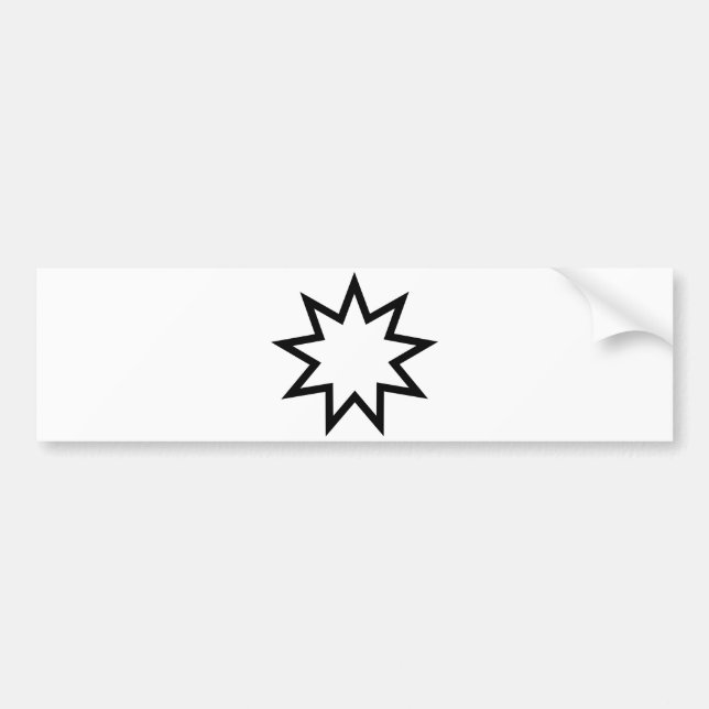 Neunzeitiger Stern (Symbol des Glaubens von Bahai) Autoaufkleber (Vorne)