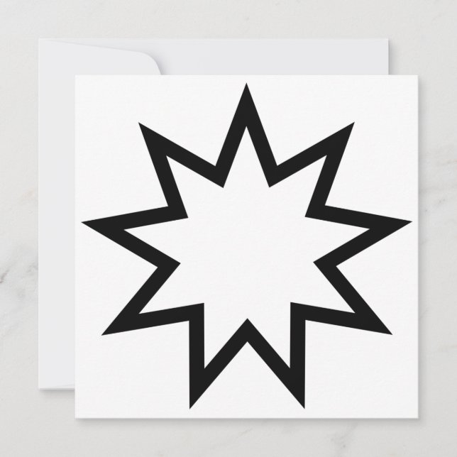 Neunzeitiger Stern (Symbol des Glaubens von Bahai) Karte (Vorderseite)