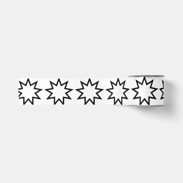 Neunzeitiger Stern (Symbol des Glaubens von Bahai) Satinband (Vorderseite)