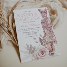 Neunzig & Fabulous! Blush Gown Floral 90. Geburtst