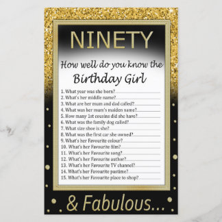 Neunzig Wie gut kennst du das Geburtstagsmädchen?