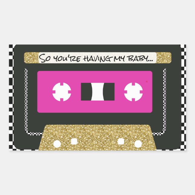 Neunzigerjahre angesagter HopfenThrowback Mixtape Rechteckiger Aufkleber (Vorderseite)